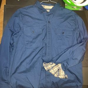 LL Bean Traditional Fit Shirt, navy size Large